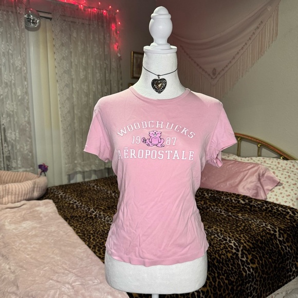 Y2K Aeropostale Pink Graphic Tee - Picture 1 of 7